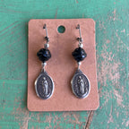 Mary Cross Pearl Necklace or Earrings