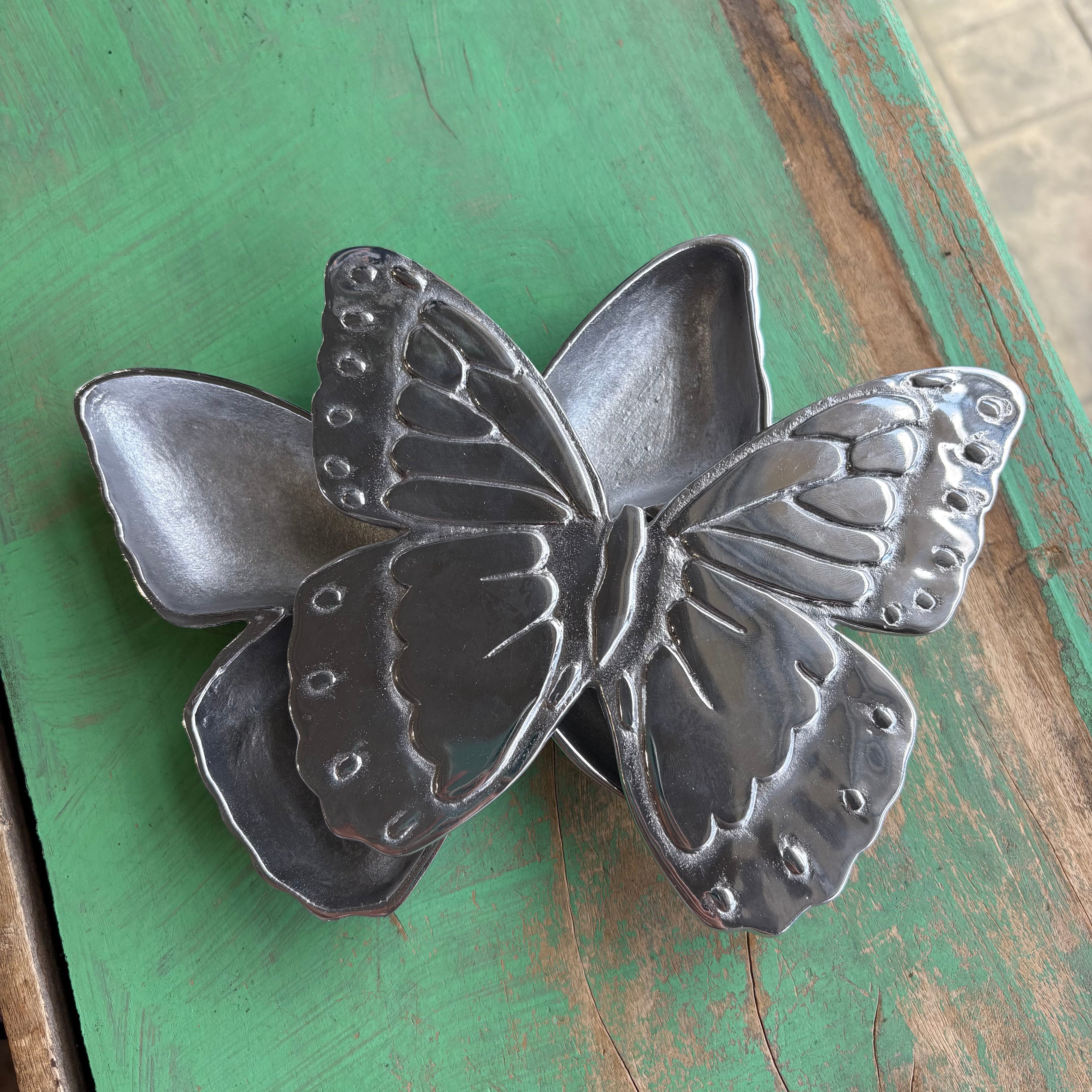 Handcrafted Pewter Butterfly Keepsake Box