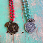 Howlite St Benedict Miraculous Necklace