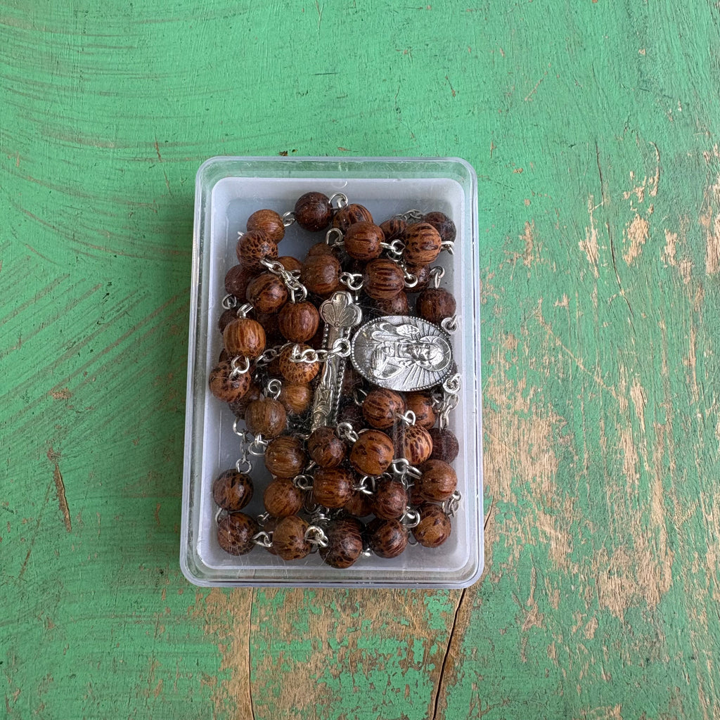 St. Christopher Coco Bead Rosary
