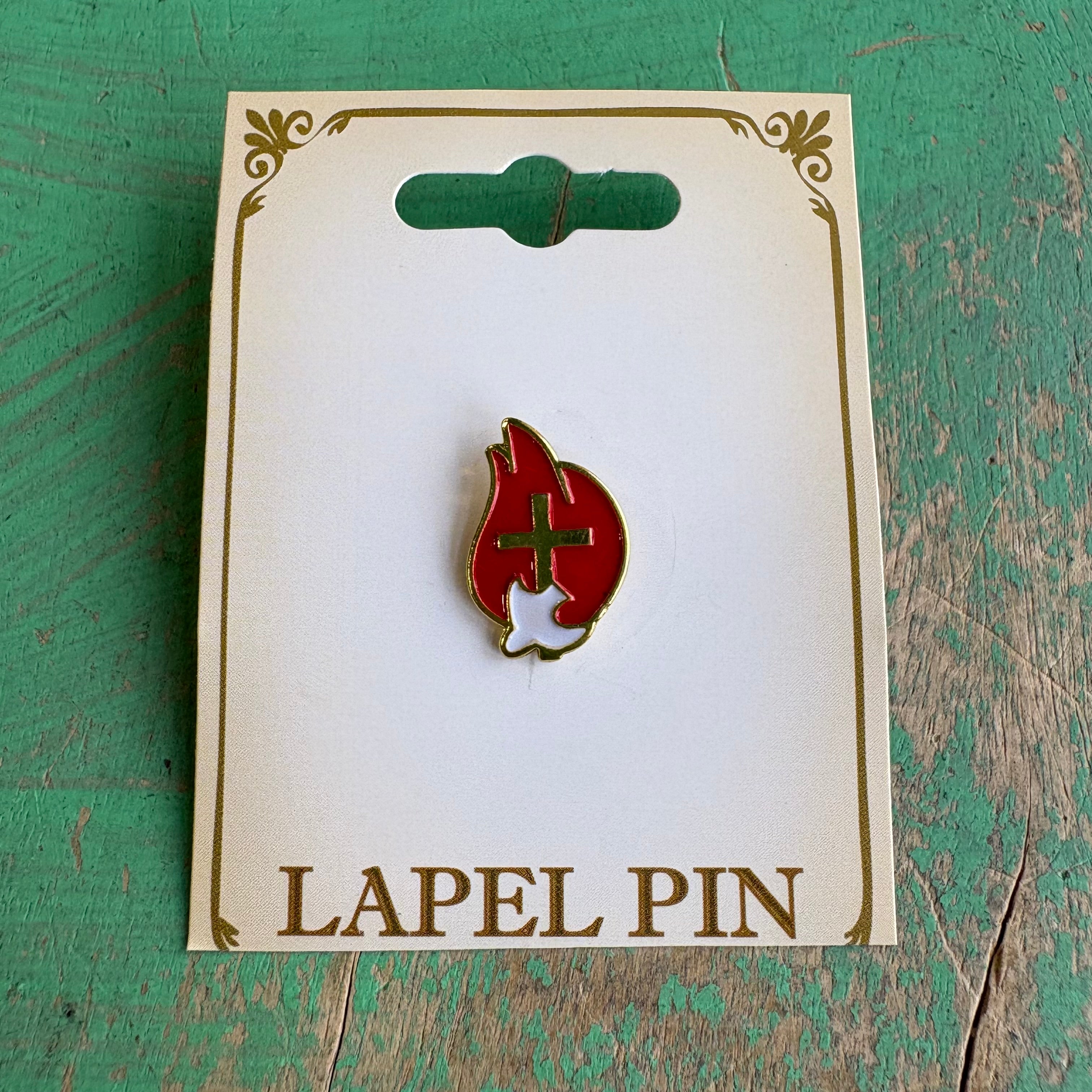 Red Flame Holy Spirit Confirmation Lapel Pin