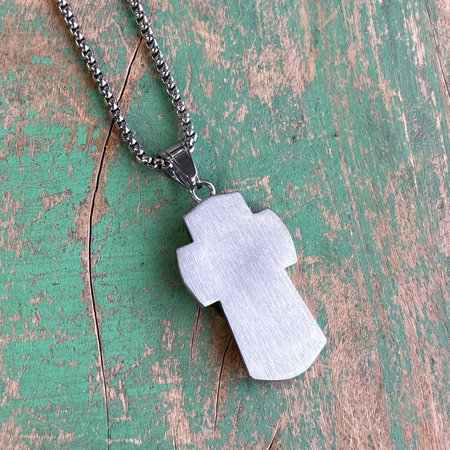 St Michael Two Tone Cross Necklace