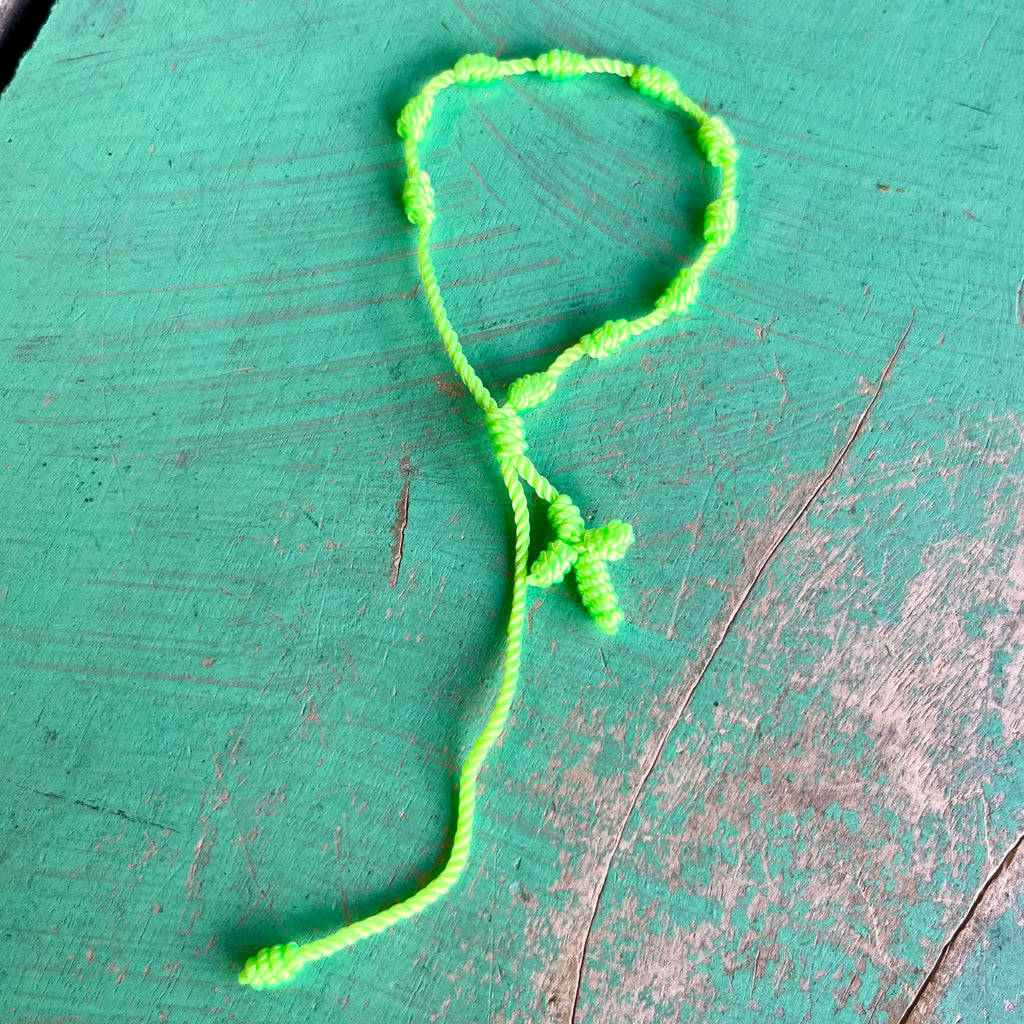Knotted Cord Rosary Decade Adjustable Bracelet