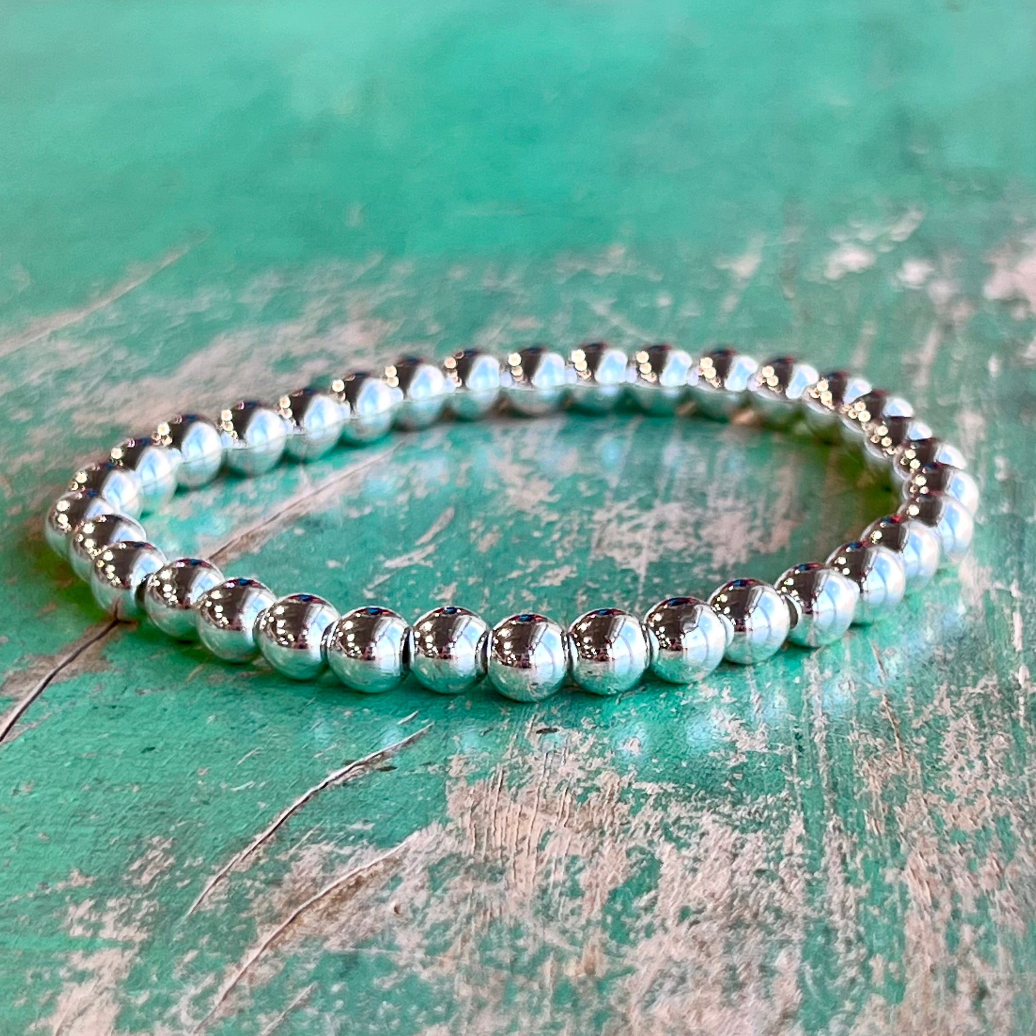 Silver, Gold or Terahertz Beaded Bracelets