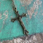 Bronze Glass Bead Our Lady of Grace Rosary