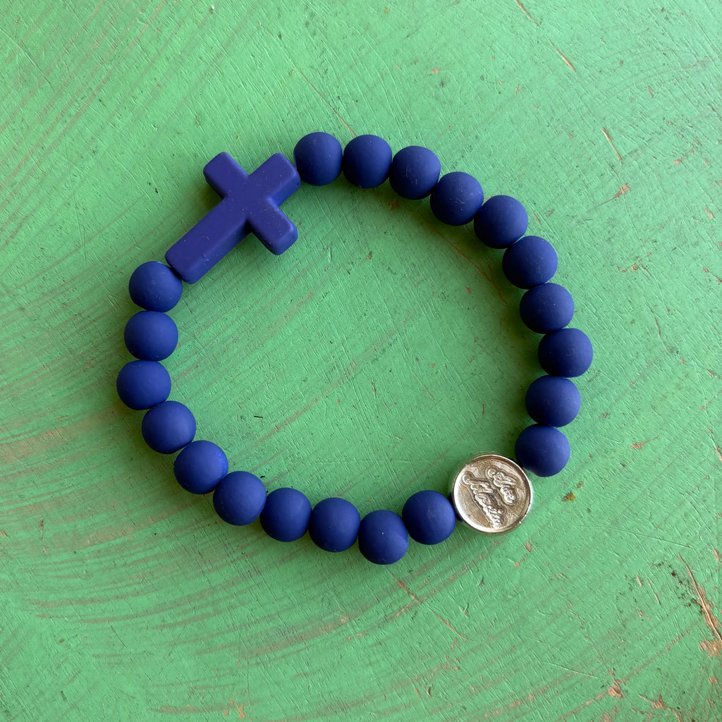 Ave Maria Silicone Rosary Bracelet - Colorful Catholic Decade Bracelet