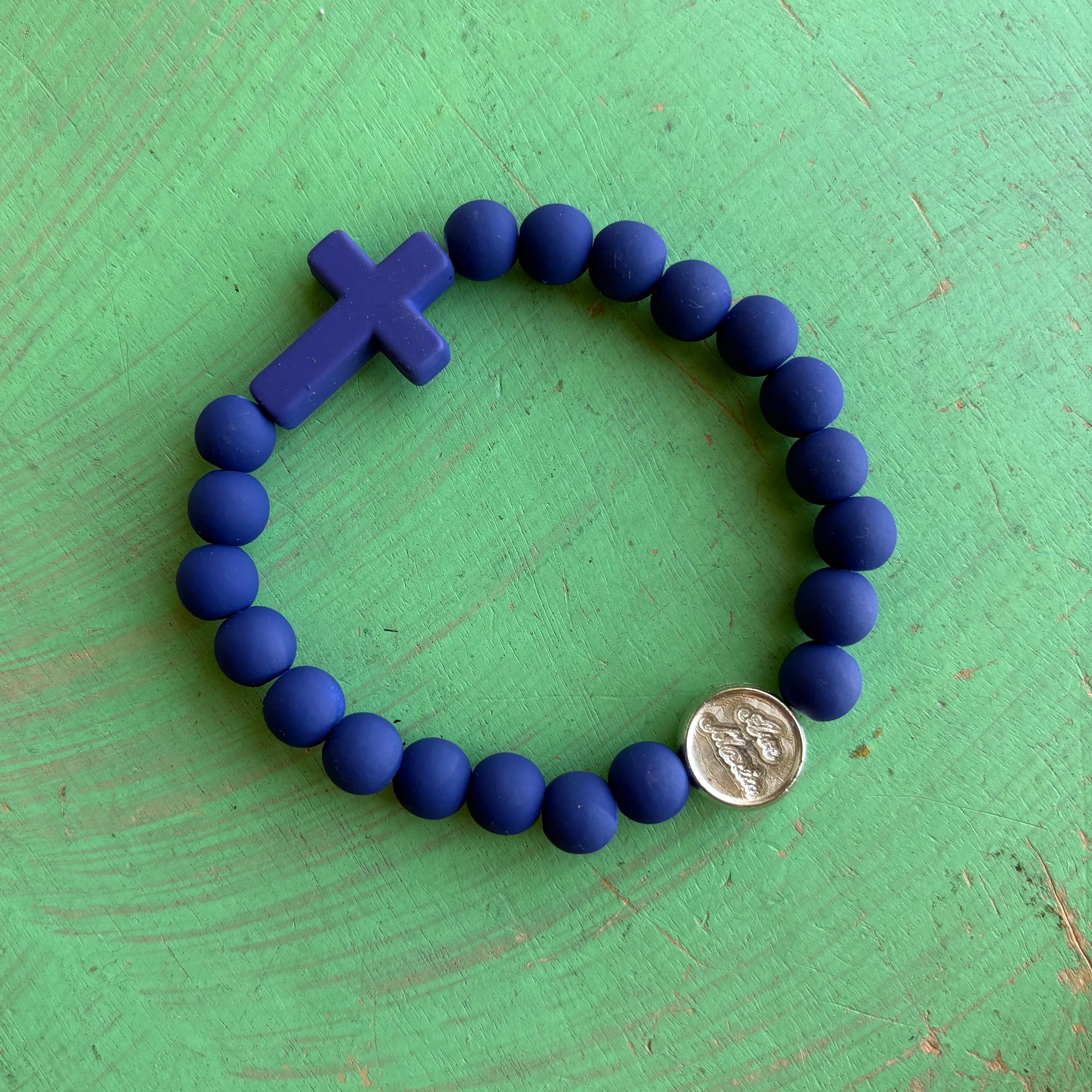 Ave Maria Silicone Rosary Bracelet - Colorful Catholic Decade Bracelet
