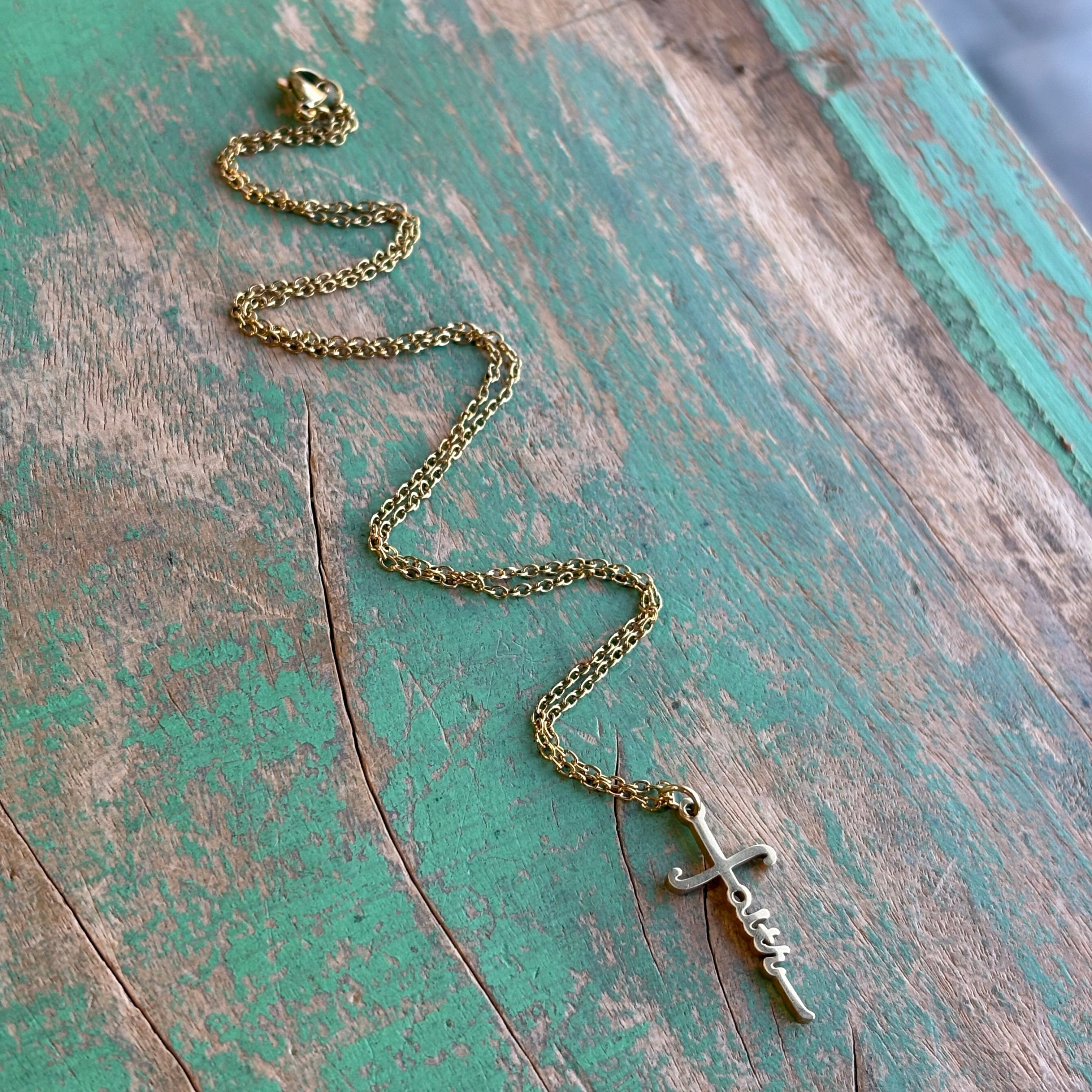 Stainless Steel Faith Cross Necklace