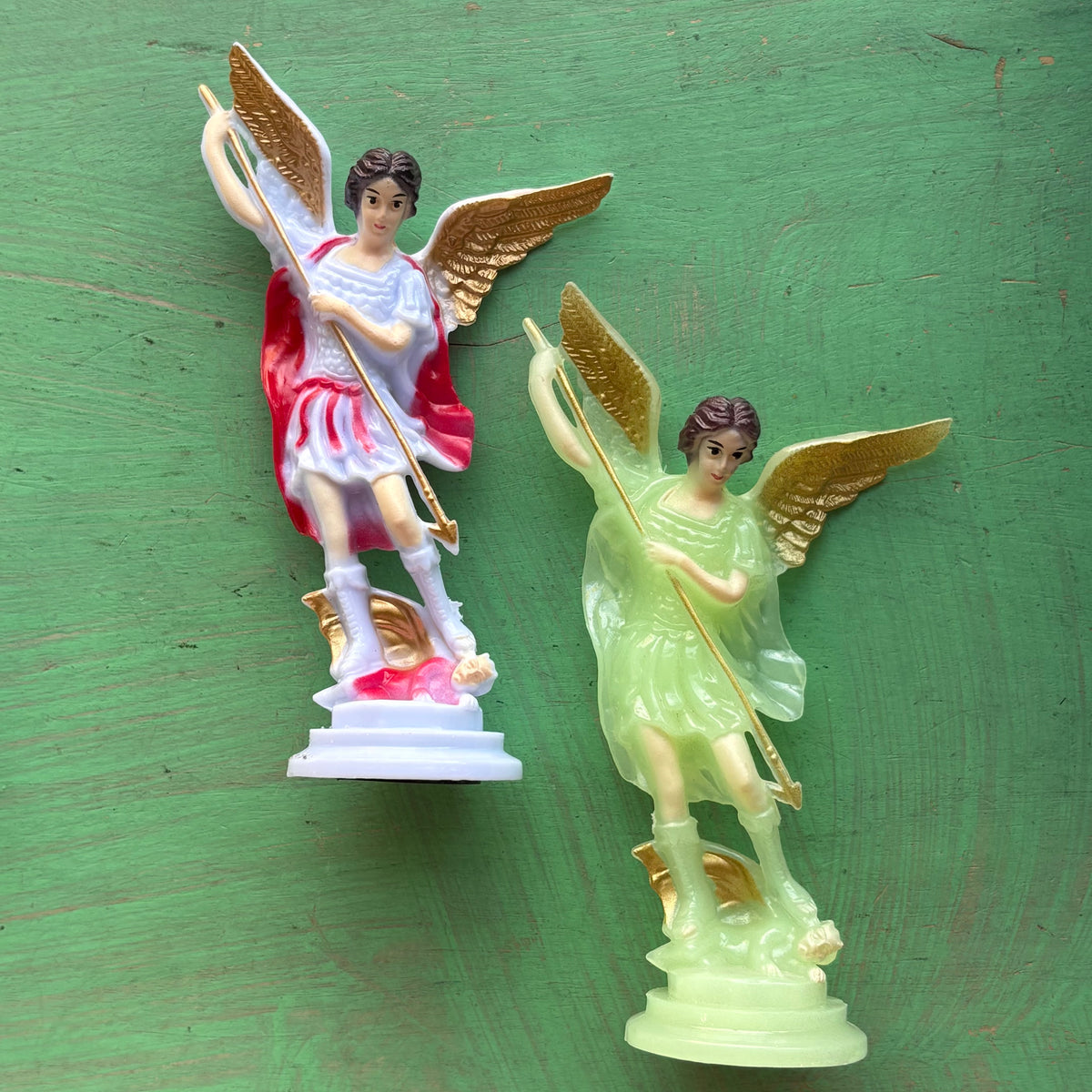St. Michael the Archangel Magnetic Mini Statue – 5” | Full Color or Glow-in-the-Dark