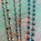 Flaming Sacred Heart Dainty Gemstone Necklace