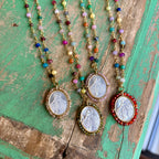 Colorful Mother of Pearl Beaded Necklace