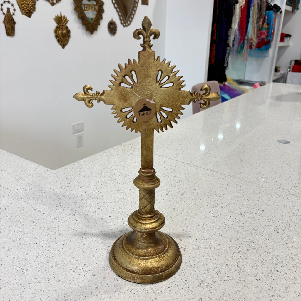 Large Standing Gold Crucifix