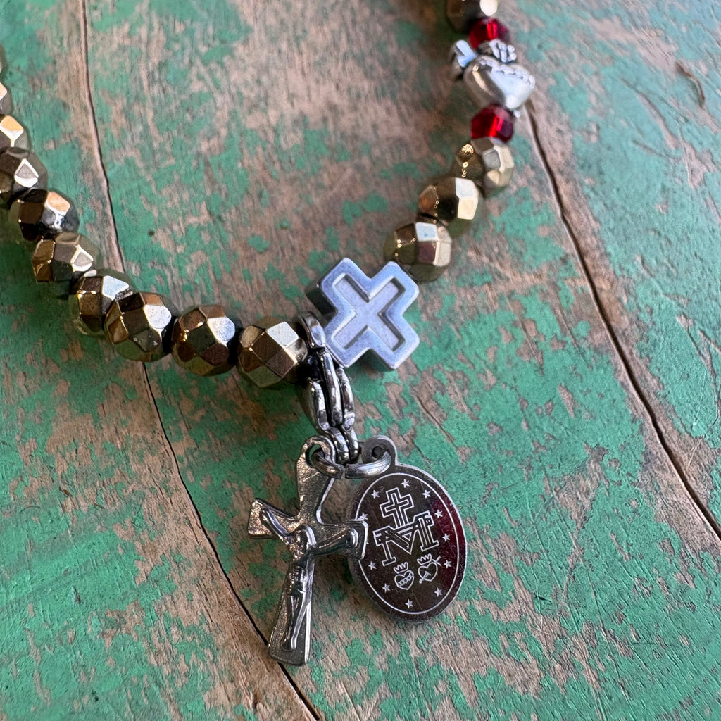 LHJ Signature Rosary Wrap Sacred Heart Bracelet