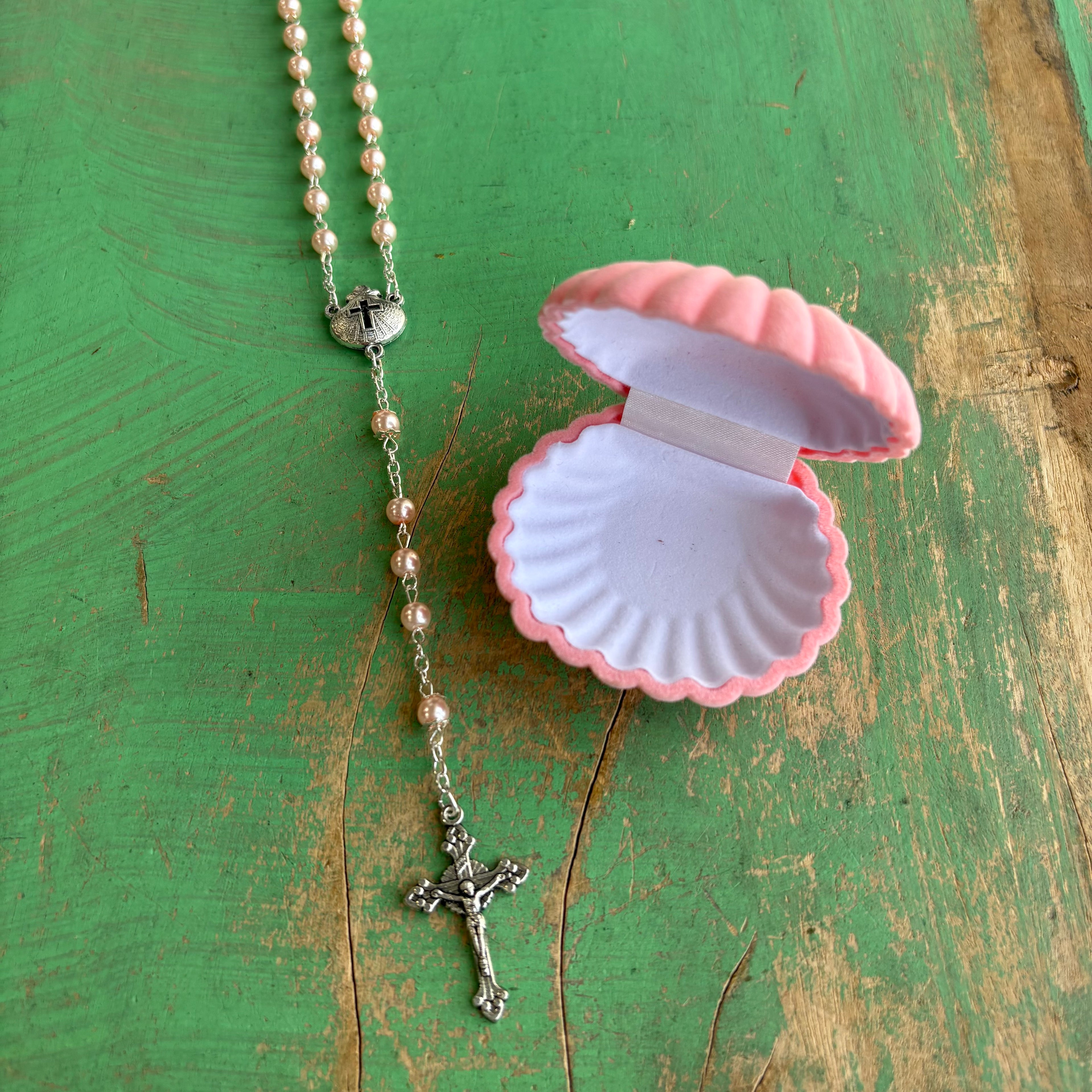 Baptism Shell Case Rosary