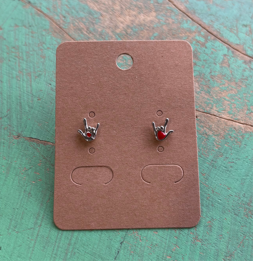 I Love You Sign Language Hands Earrings