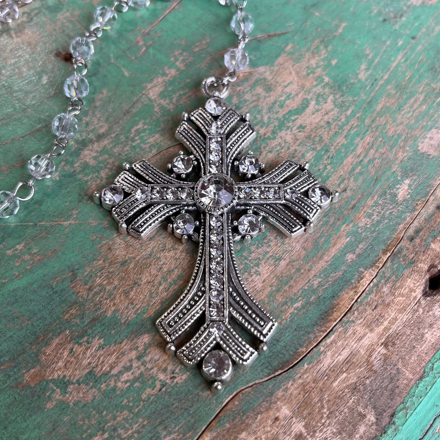 Jeweled Cross Car Blessing