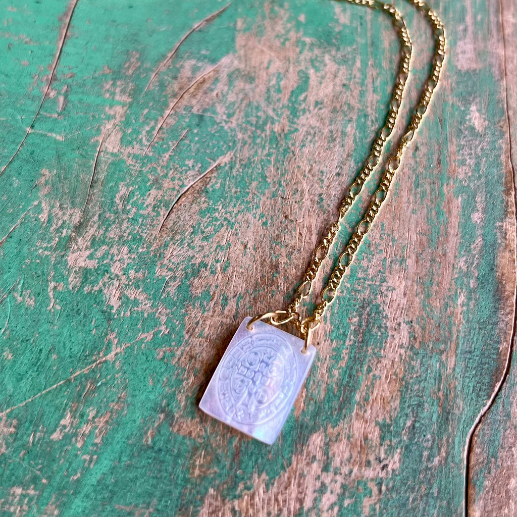 Long Lasting 18k Gold Plated Scapular Necklace