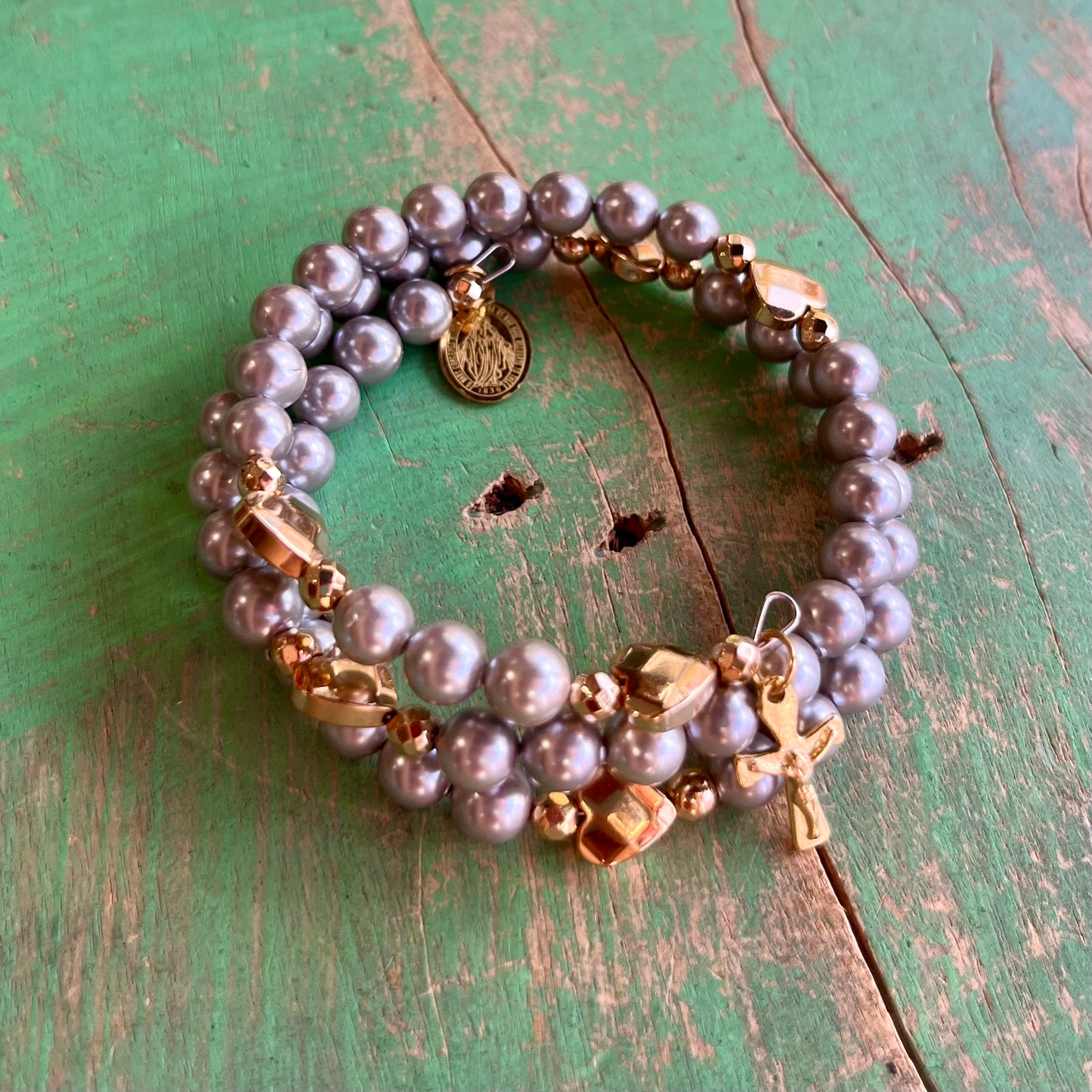 Pearl Rosary Wrap Bracelet