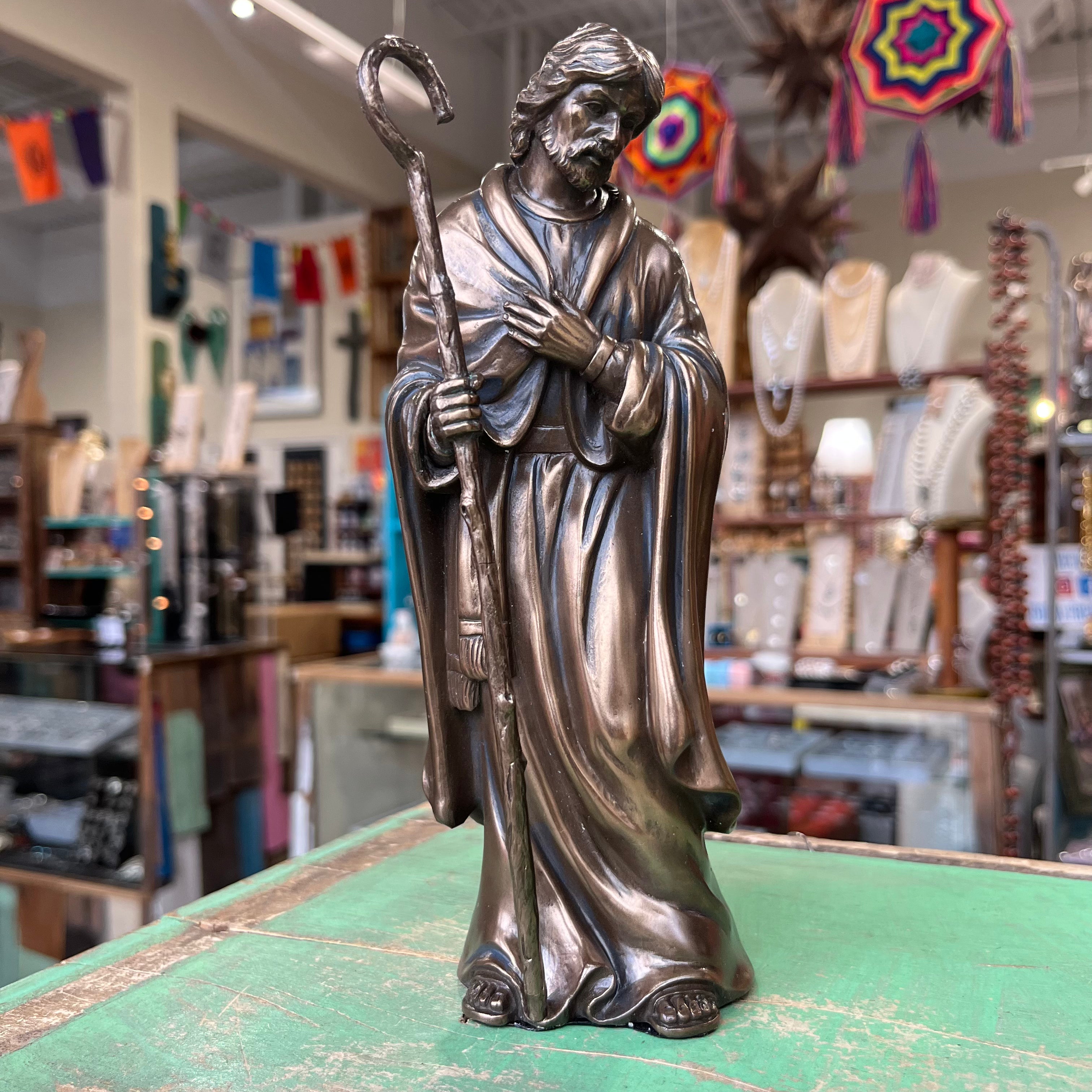 Polyresin Bronze 6 pc Nativity with Manger