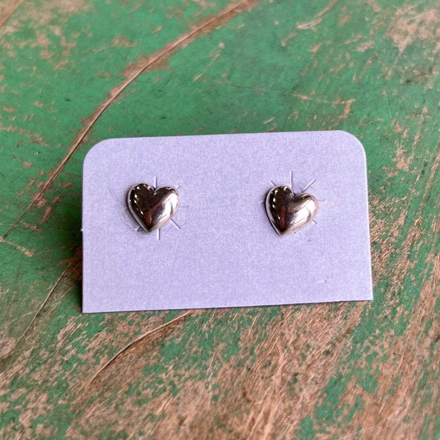 Sterling Silver Puffy Heart Earrings