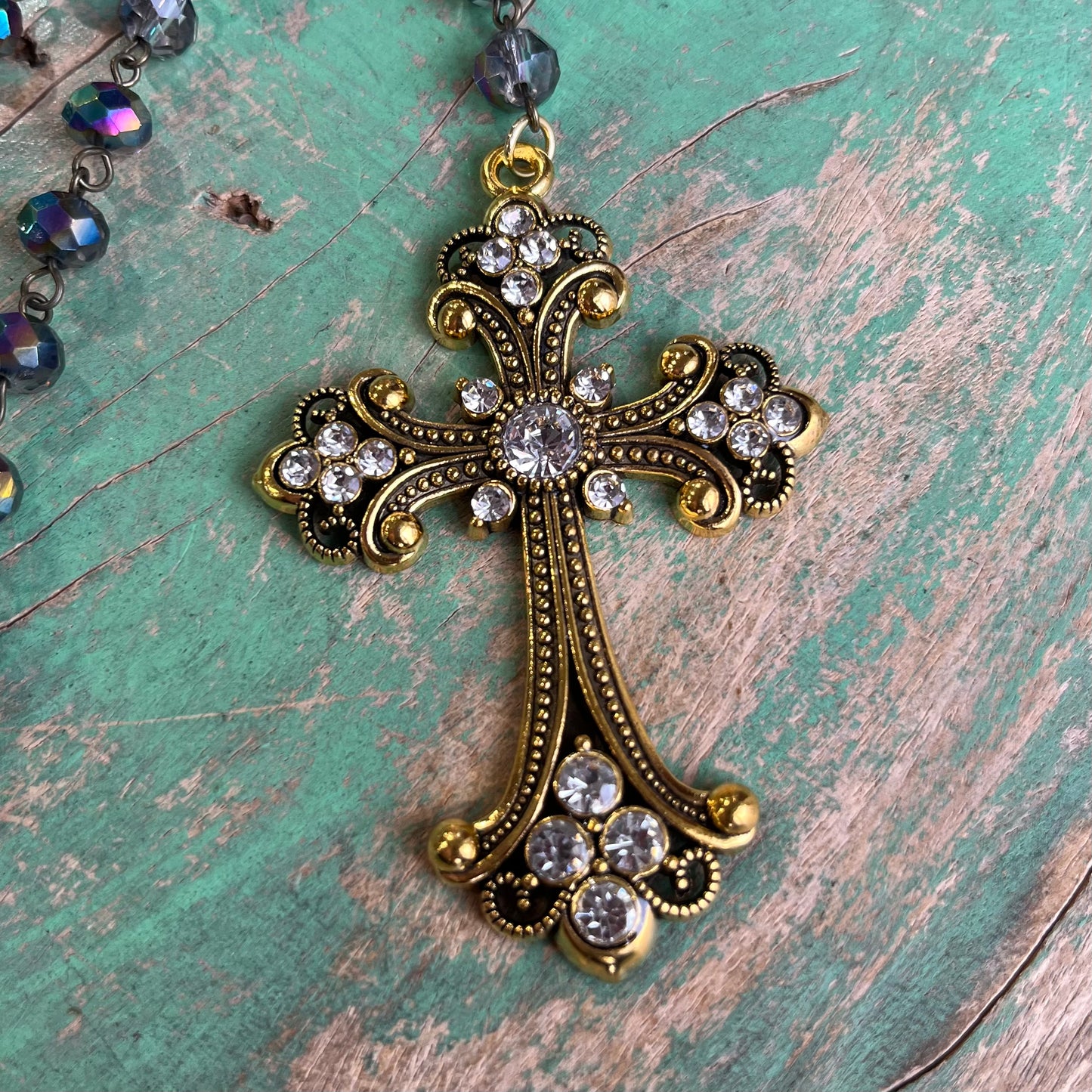 Jeweled Cross Car Blessing