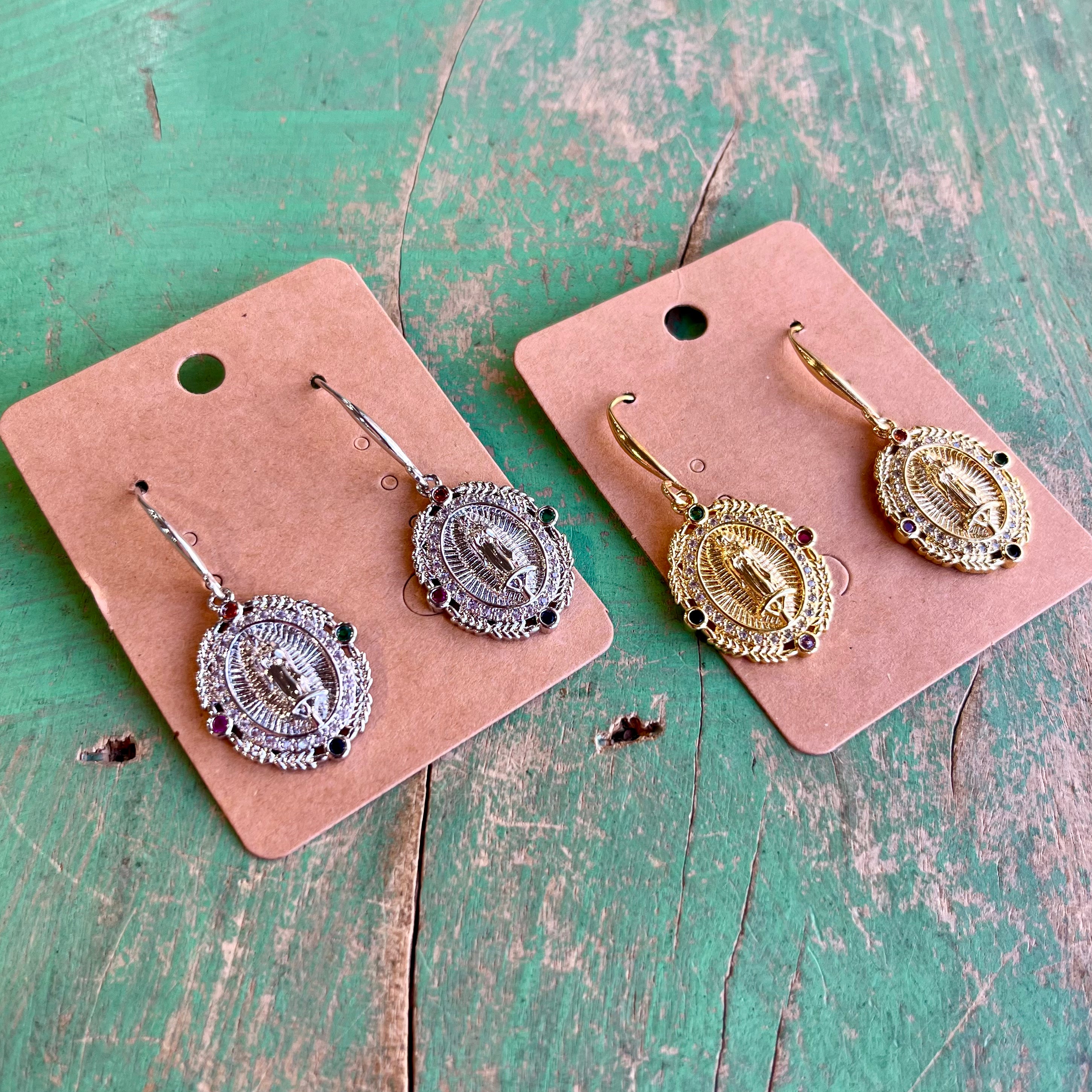 Jeweled OLG Pendant Necklace and Earrings