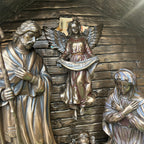 Polyresin Bronze 6 pc Nativity with Manger