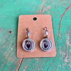 Silver Plated Sacred Heart Chain and Earrings
