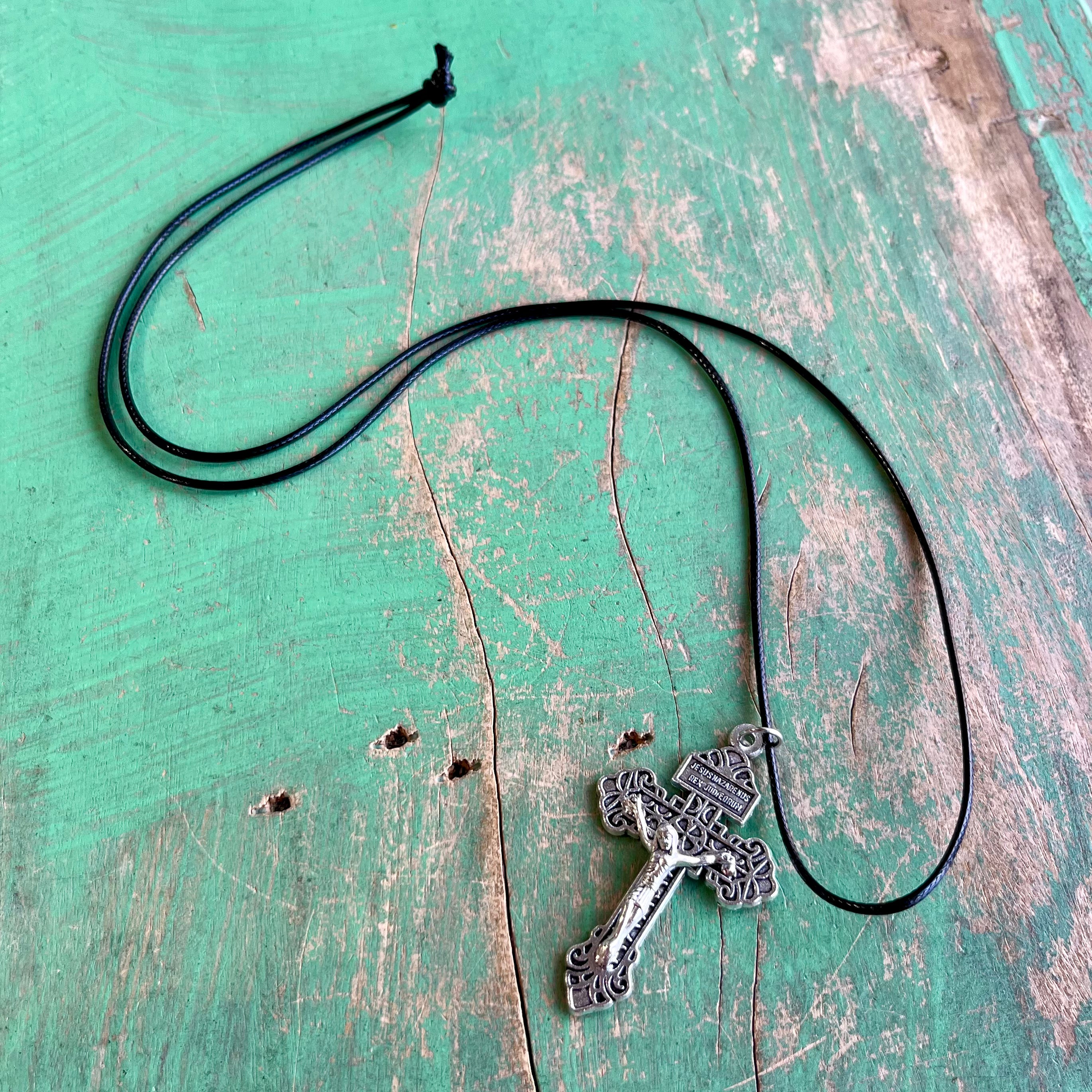 Pardon Cross Cord Necklace
