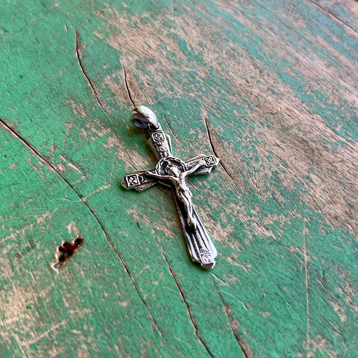 Fancy Sterling Silver Crucifix Pendant