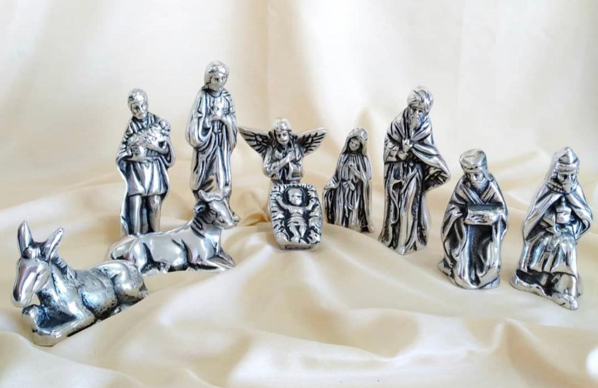 Pewter 11pc Nativity