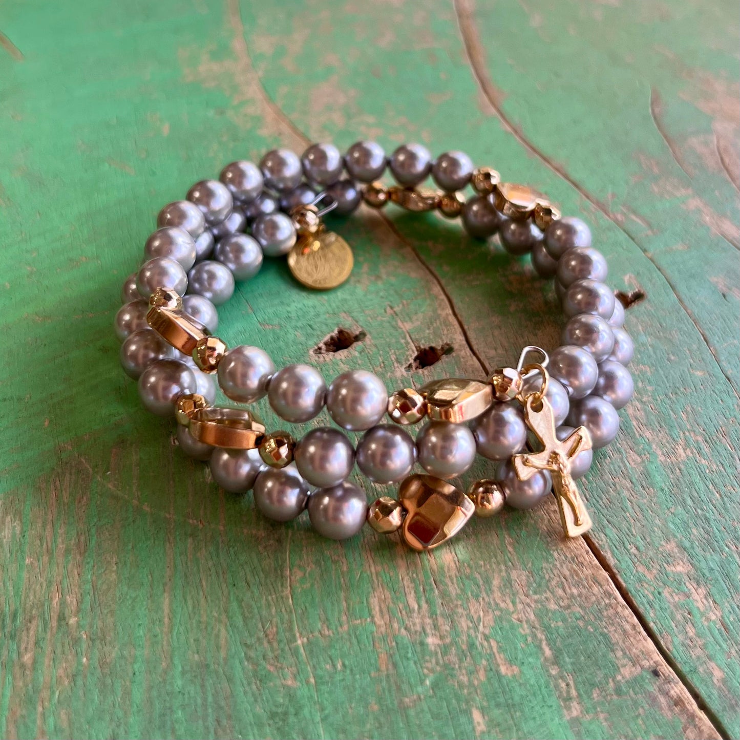 Pearl Rosary Wrap Bracelet