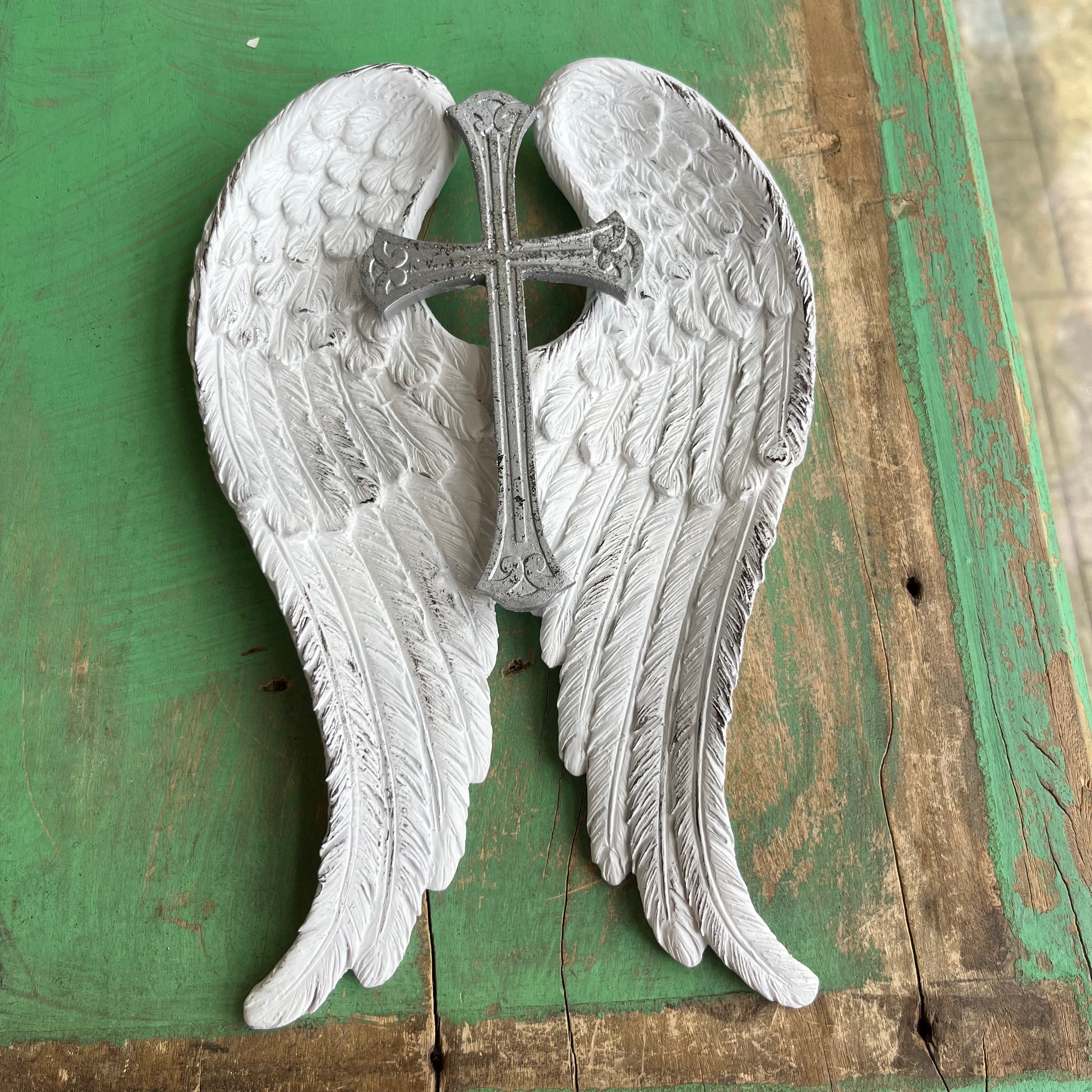 Hanging Wings with Silver Cross