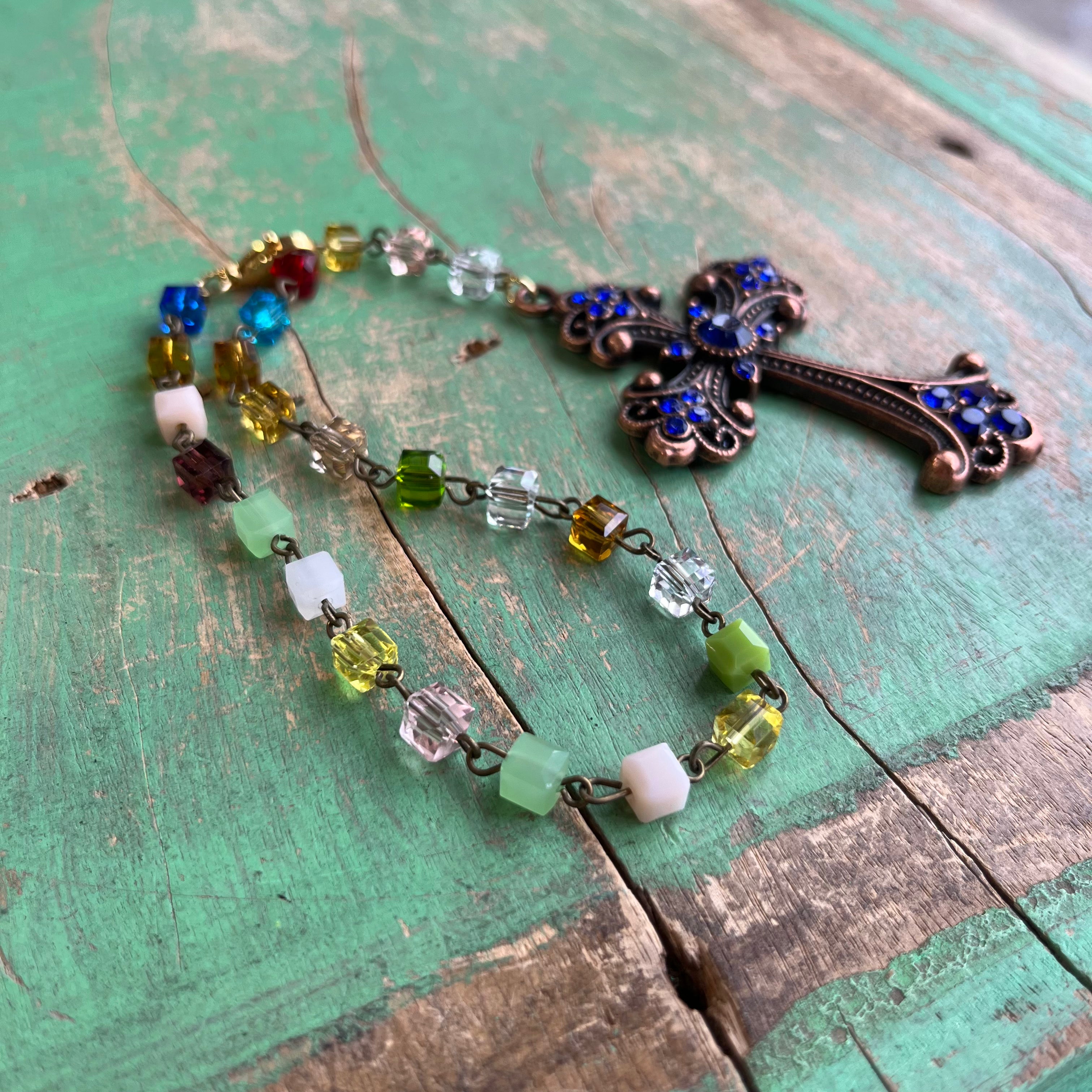 Jeweled Cross Car Blessing