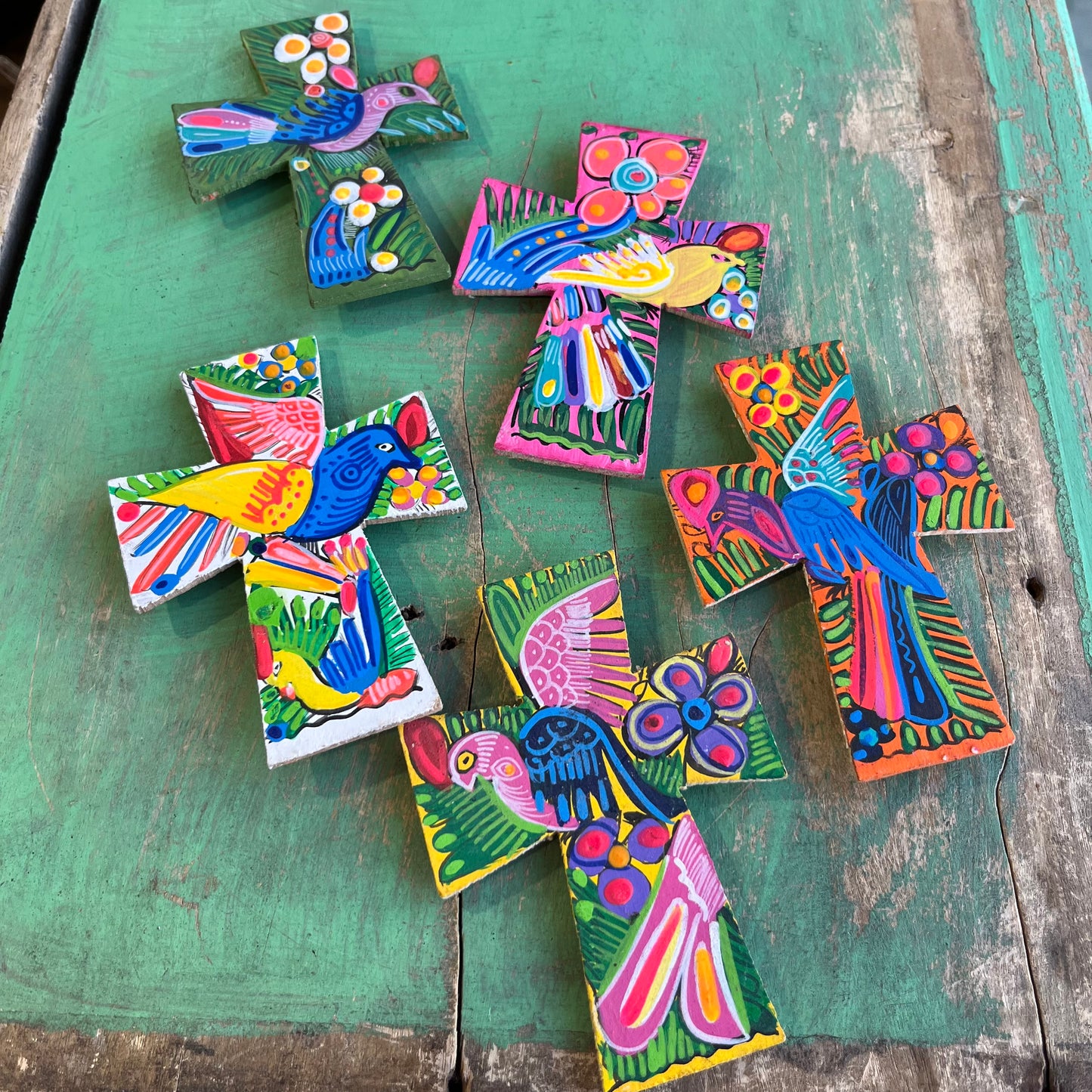 Colorful Hand Painted Cross Magnets