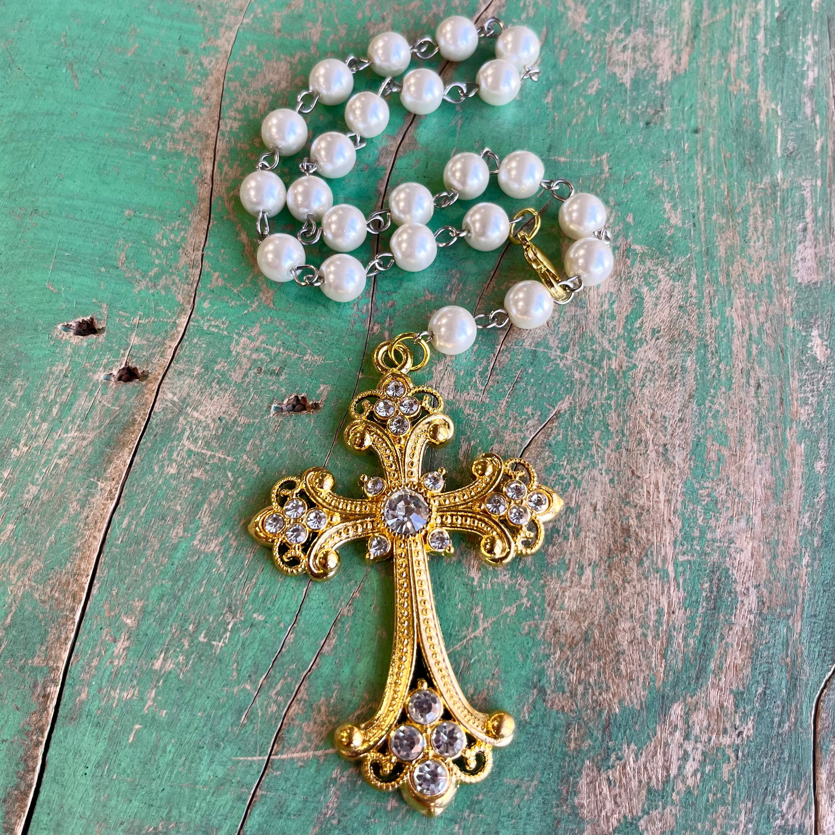 Jeweled Cross Car Blessing