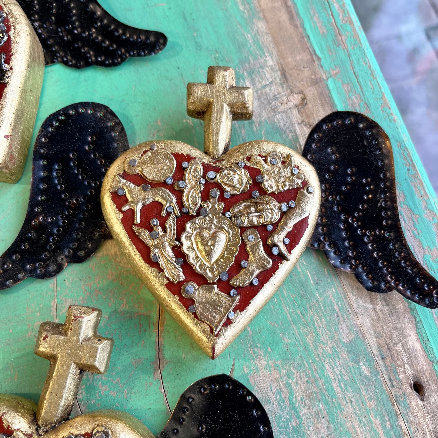 Small Milagros Corazon with Tin Wings