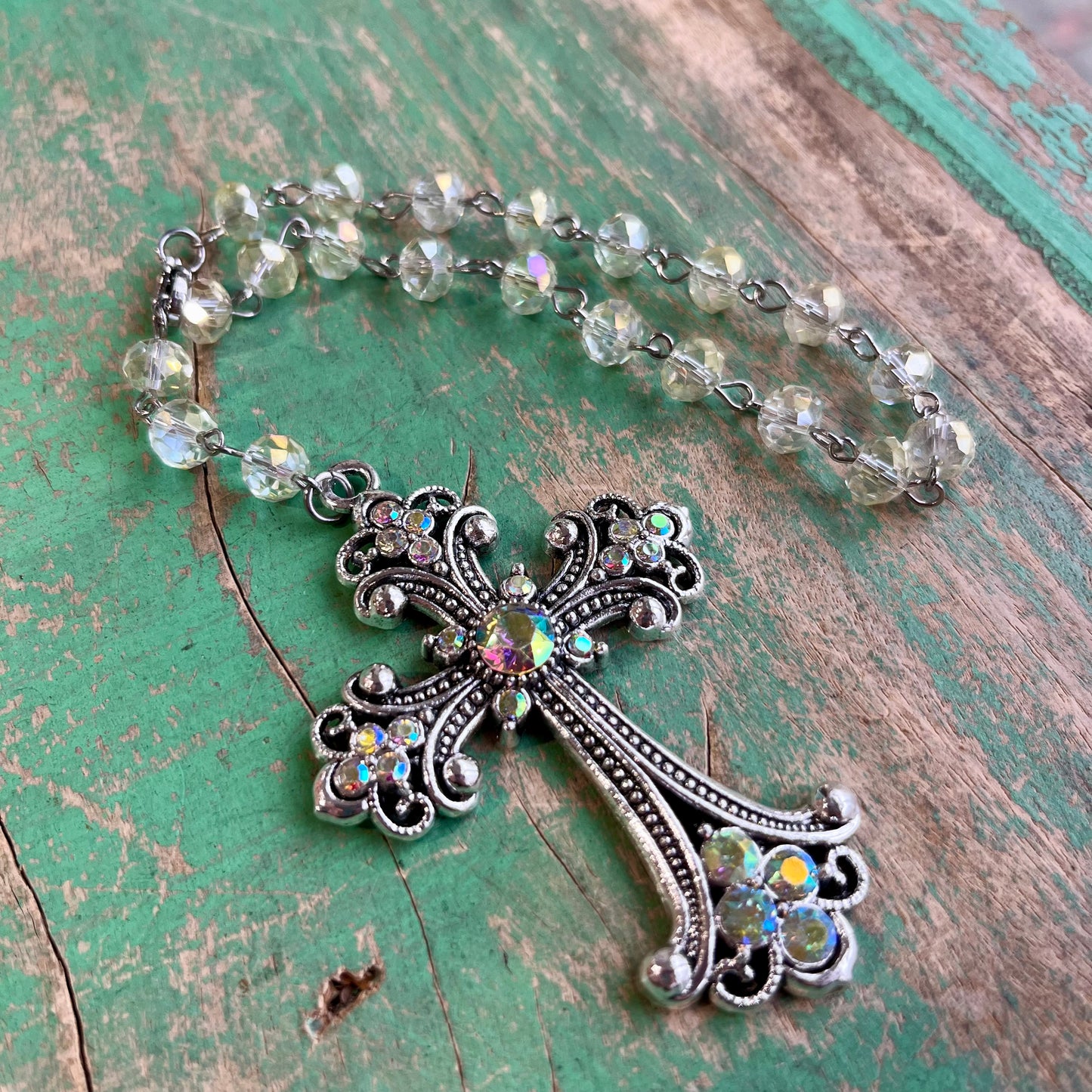 Jeweled Cross Car Blessing