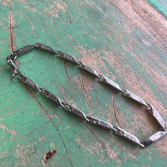 Stainless Steel JESUS linked bracelet