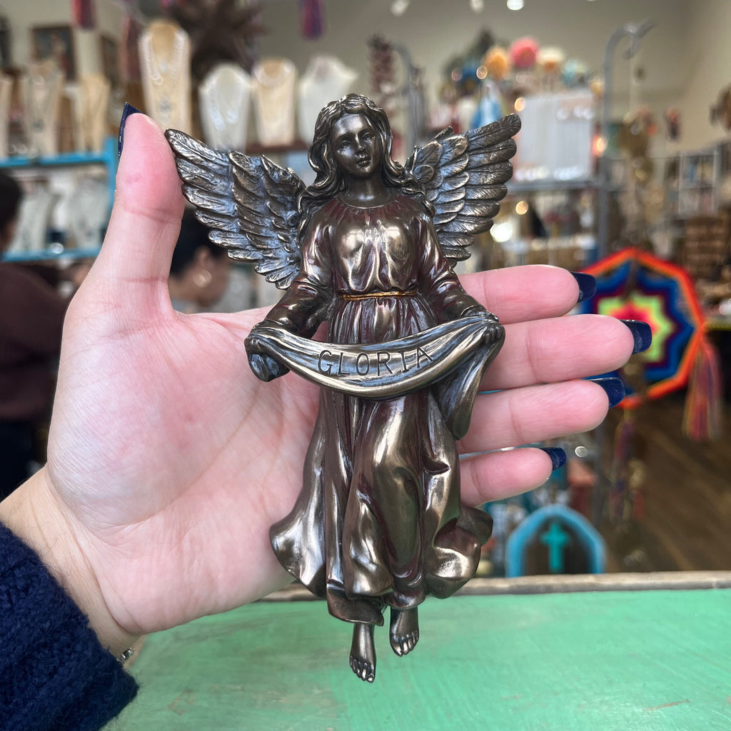 Polyresin Bronze 6 pc Nativity with Manger