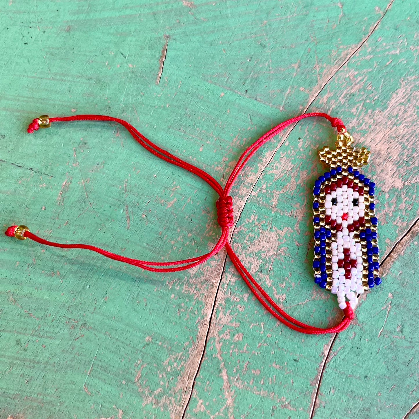 Handwoven Our Lady Glass Beaded Adjustable Bracelet