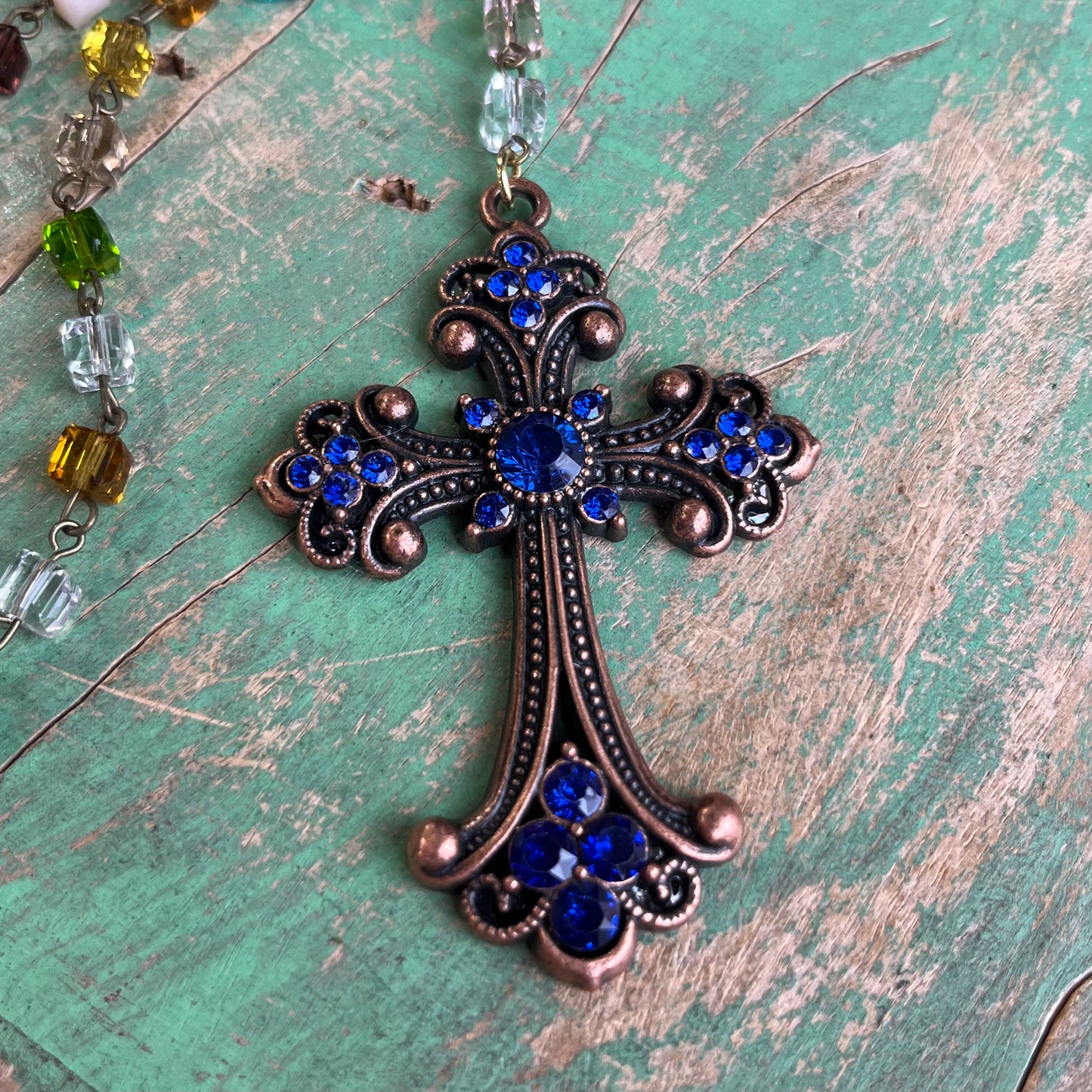 Jeweled Cross Car Blessing