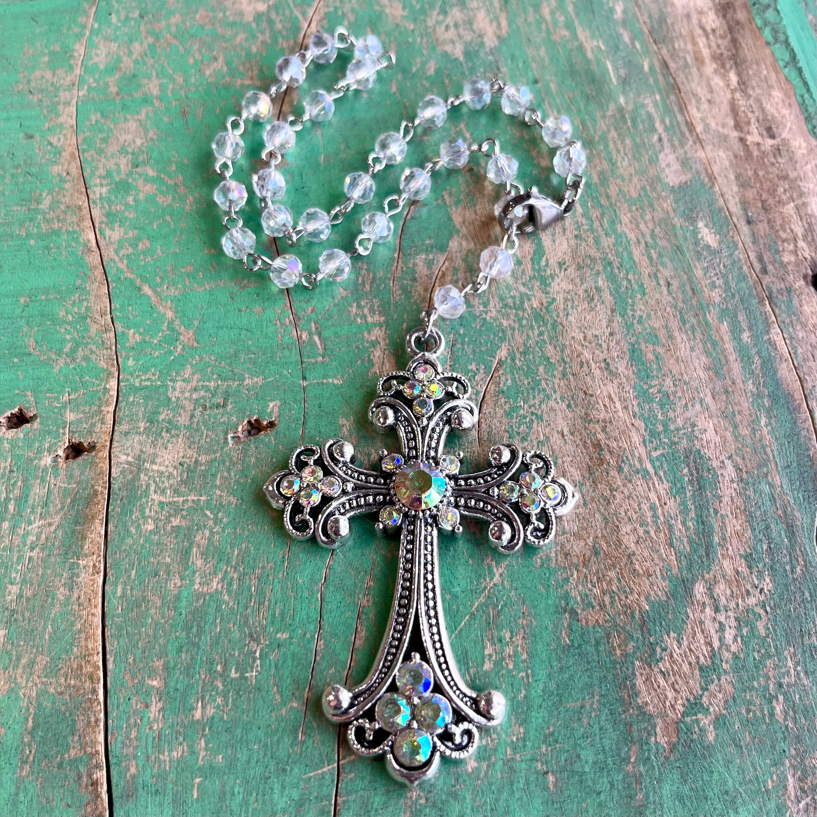 Jeweled Cross Car Blessing