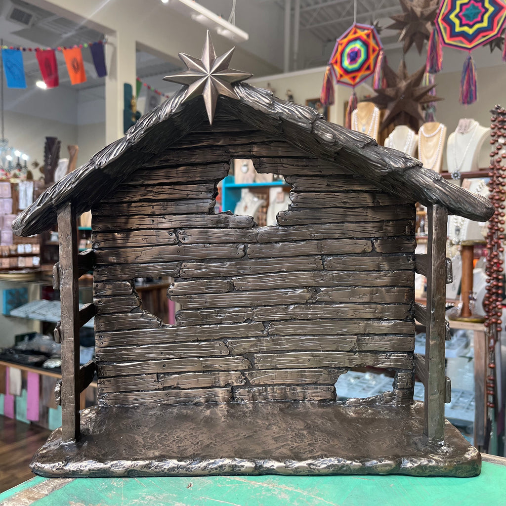 Polyresin Bronze 6 pc Nativity with Manger