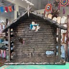 Polyresin Bronze 6 pc Nativity with Manger