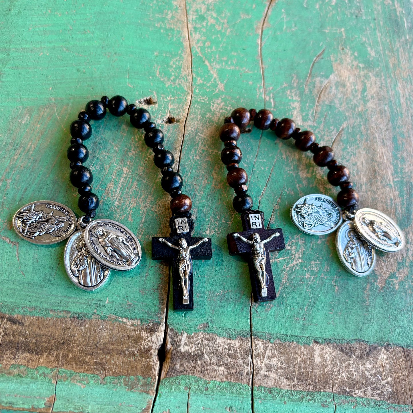 Wooden Decade Rosary with Medals