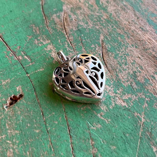 Sterling Silver Locket Heart Charm