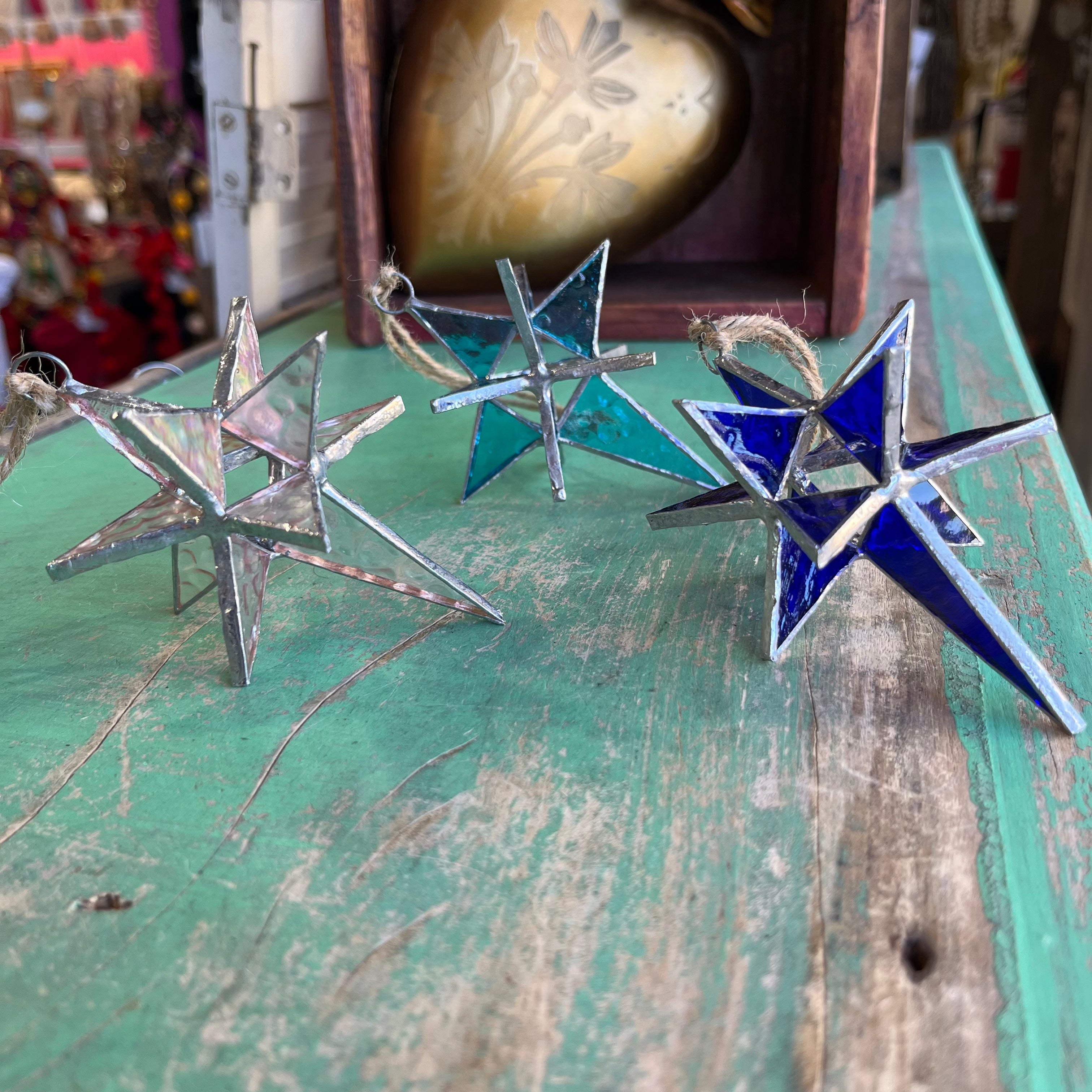 Star of Bethlehem Stained Glass 3D Ornaments