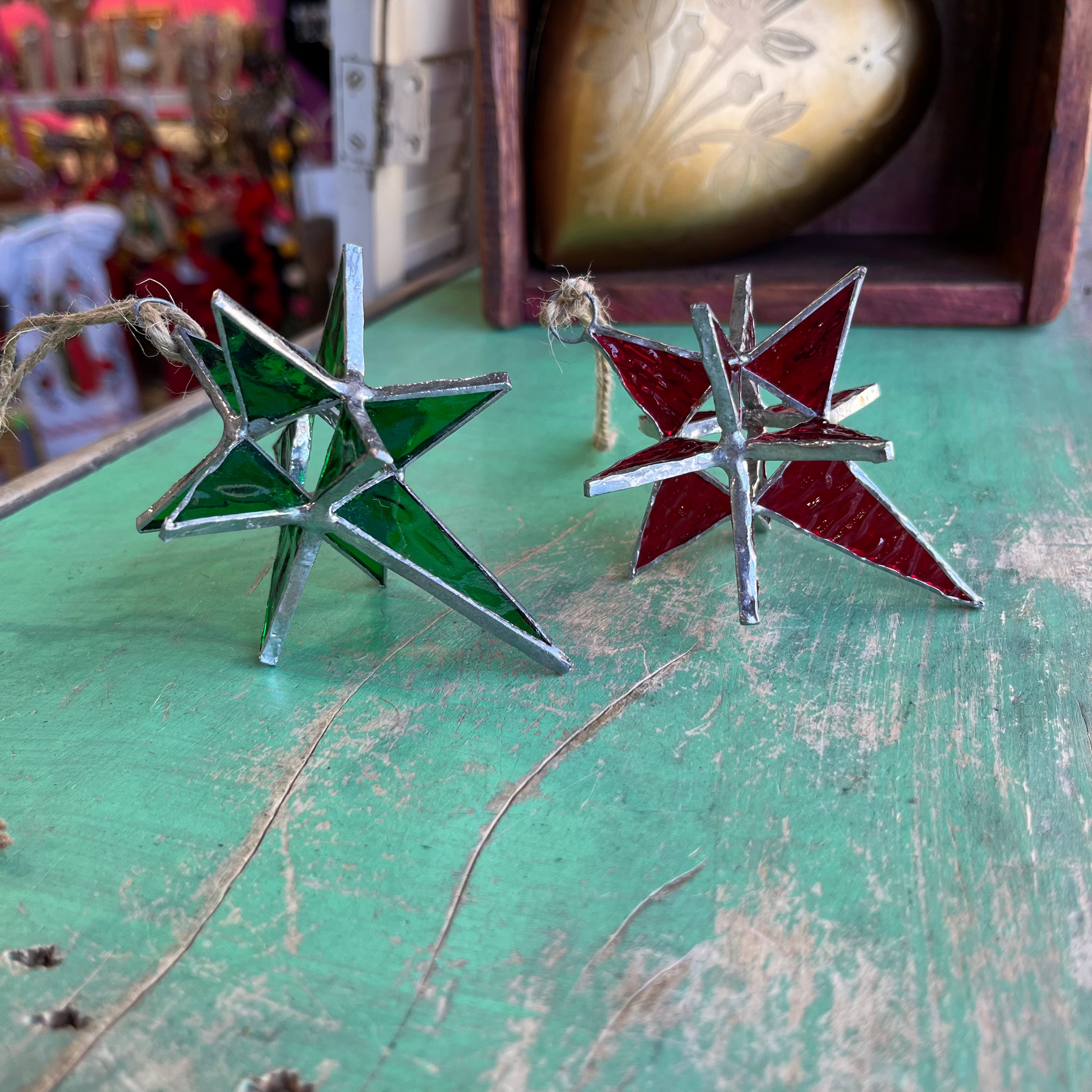 Star of Bethlehem Stained Glass 3D Ornaments