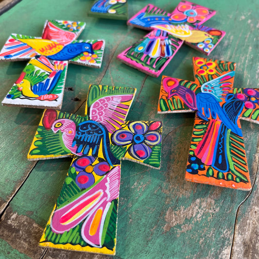 Colorful Hand Painted Cross Magnets